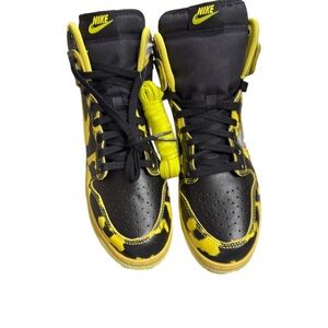 Nike Black and Yellow High-Top Sneakers